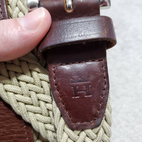 UNBRANDED Genuine Leather Stretch Woven Cord Belt Braided Tan Brown Unisex 42 - Picture 2 of 8